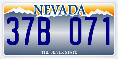 NV license plate 37B071