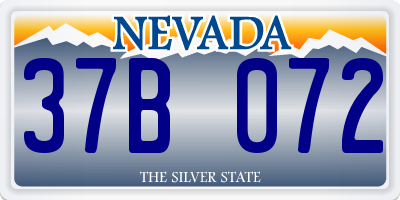 NV license plate 37B072