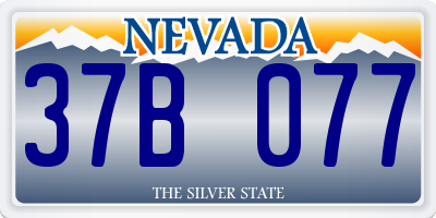NV license plate 37B077