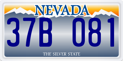 NV license plate 37B081