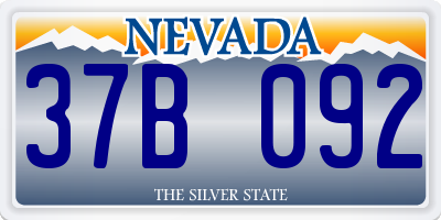 NV license plate 37B092