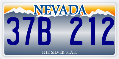 NV license plate 37B212