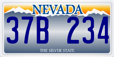 NV license plate 37B234