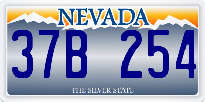 NV license plate 37B254