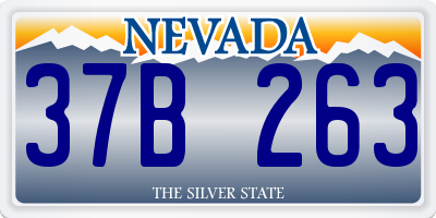 NV license plate 37B263