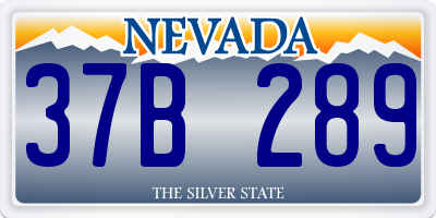 NV license plate 37B289