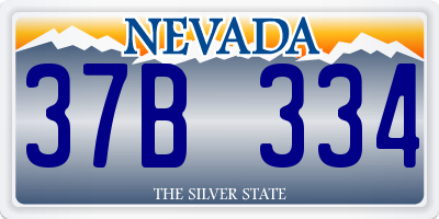 NV license plate 37B334