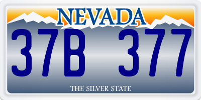 NV license plate 37B377