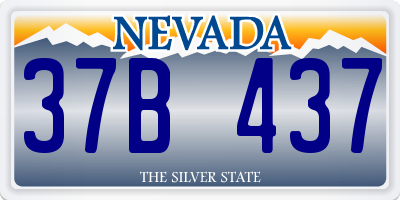 NV license plate 37B437