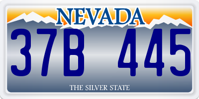 NV license plate 37B445