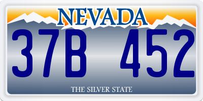 NV license plate 37B452