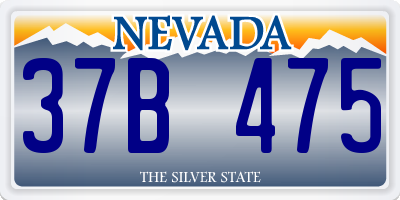 NV license plate 37B475