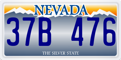 NV license plate 37B476