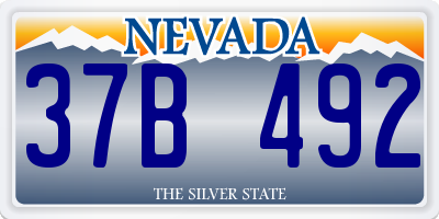 NV license plate 37B492