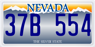 NV license plate 37B554