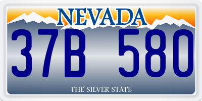 NV license plate 37B580
