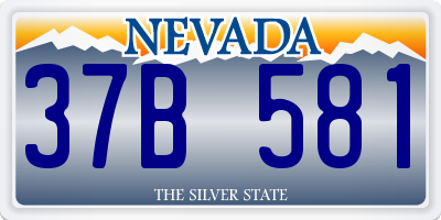 NV license plate 37B581