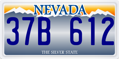 NV license plate 37B612