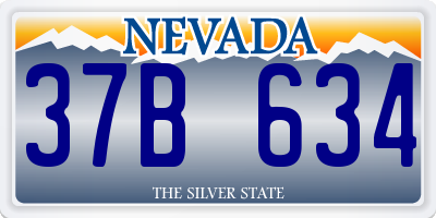 NV license plate 37B634
