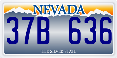 NV license plate 37B636