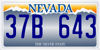 NV license plate 37B643