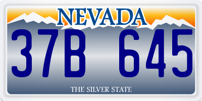 NV license plate 37B645