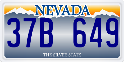 NV license plate 37B649