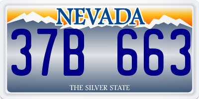NV license plate 37B663