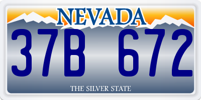NV license plate 37B672