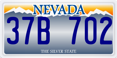 NV license plate 37B702