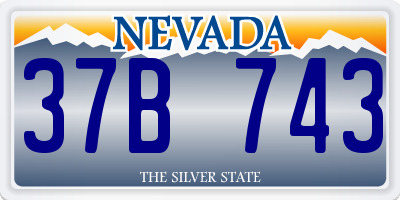 NV license plate 37B743