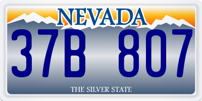 NV license plate 37B807