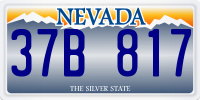 NV license plate 37B817