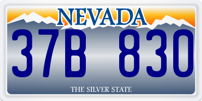 NV license plate 37B830