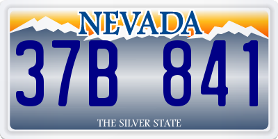 NV license plate 37B841