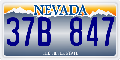 NV license plate 37B847