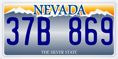 NV license plate 37B869