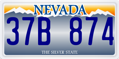 NV license plate 37B874