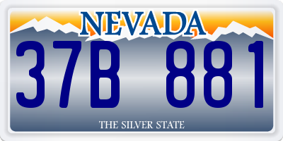 NV license plate 37B881