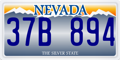 NV license plate 37B894