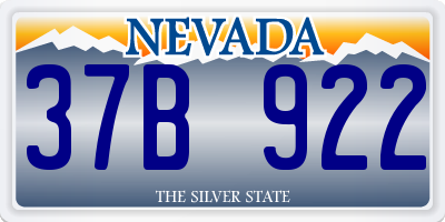 NV license plate 37B922