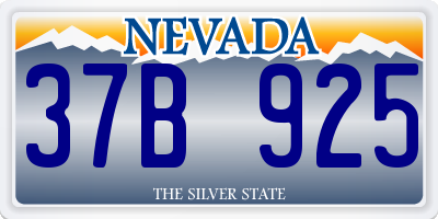 NV license plate 37B925
