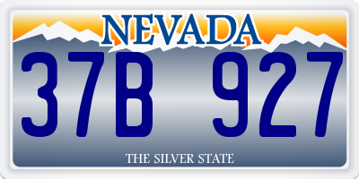 NV license plate 37B927