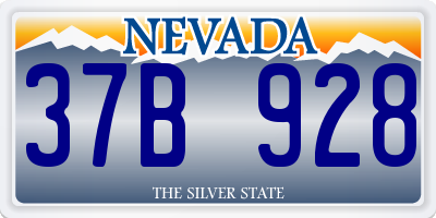 NV license plate 37B928