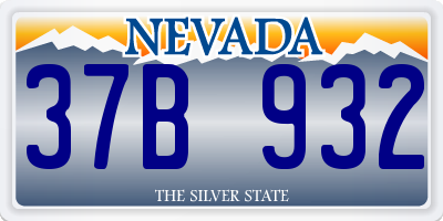 NV license plate 37B932
