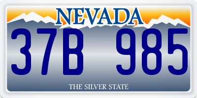 NV license plate 37B985