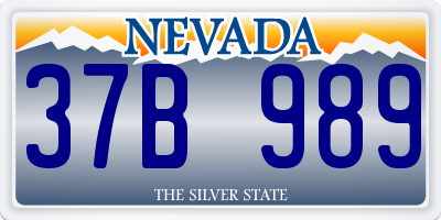 NV license plate 37B989