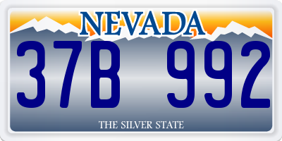 NV license plate 37B992