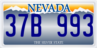 NV license plate 37B993