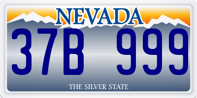 NV license plate 37B999